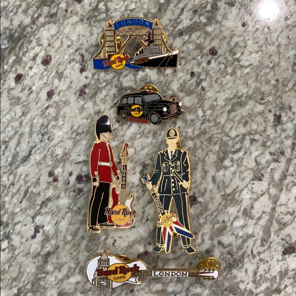 Lot of 5 Hard Rock Cafe Pins - London, England